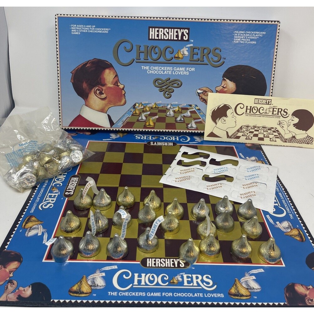 Vintage Hersheys Checkers Board Game Kisses 1991 - Rare For Chocolate Lovers